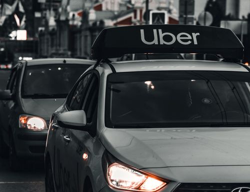 Front view of an Uber car