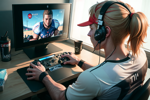 A woman playing video games 