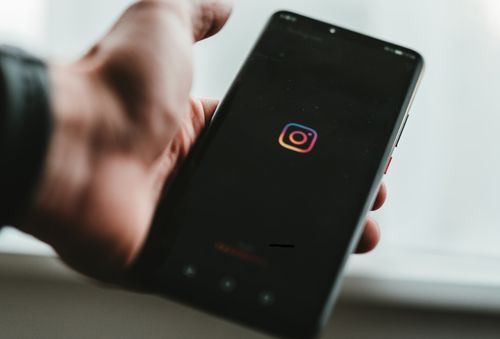 Instagram on phone. 