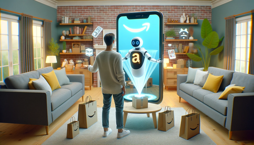A person talking to an AI in the Amazon app. 